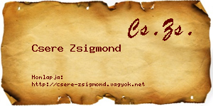 Csere Zsigmond névjegykártya